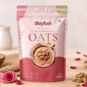 slayfuel rose pistachio high protein oats no added sugar