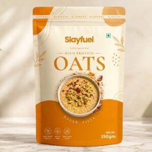slay fuel kesar pista high protein instant oats – no added sugar