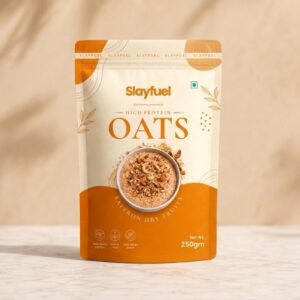 slay fuel saffron dry fruits high protein instant oats – no added sugar.